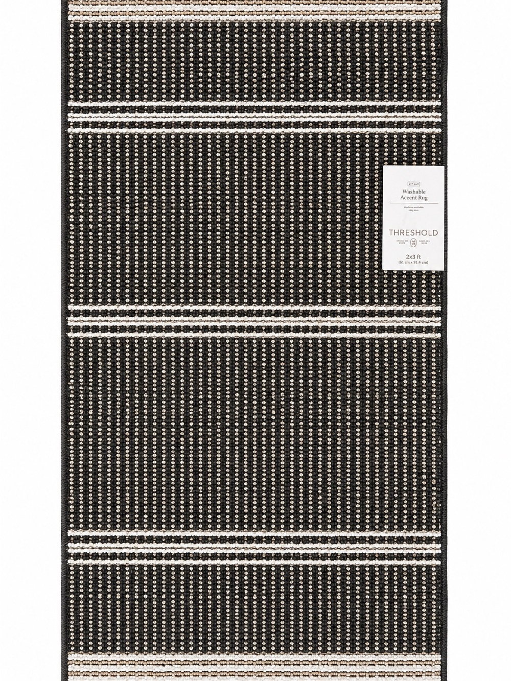 Threshold Washable Tufted Accent Rug Dark Brown Charcoal Ivory 2x3